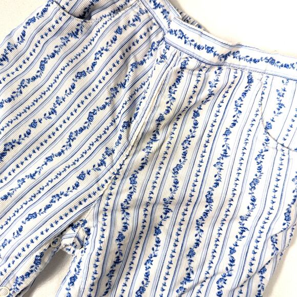 Vtg Janie and Jack Pants Girls Sz 12-18m Blue Antique Skates 2003 Corduroy Toile - Picture 2 of 8